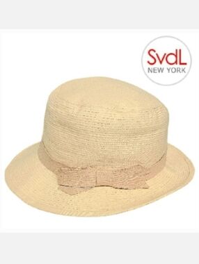 Susan van der Linde Vintage Cotton Canvas Bow Accent Bucket Hat